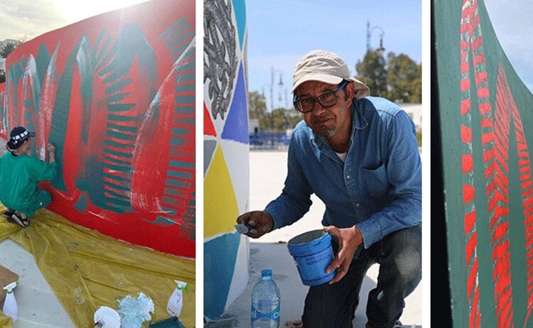 Gzenaya: Des fresques murales ornent les parois de la longue trémie